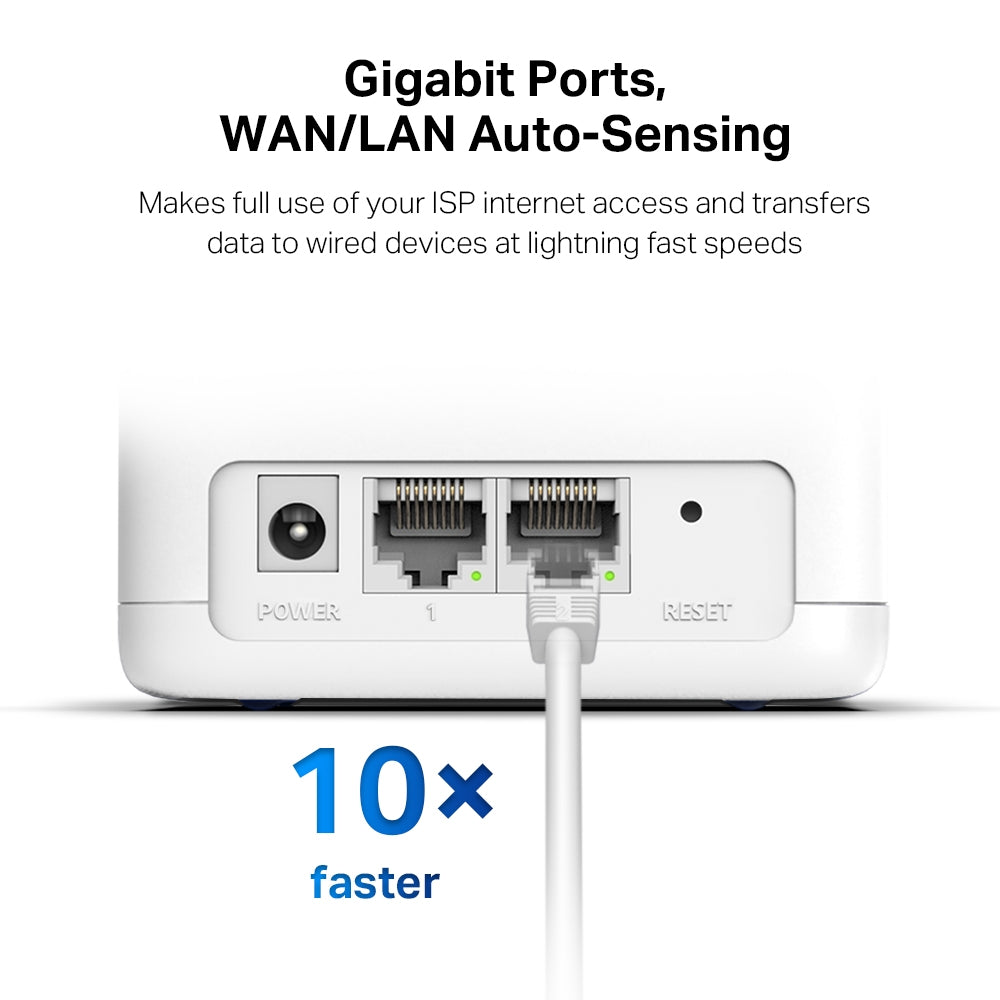 MERCUSYS Halo H30G AC1300 1.3 Gbps Whole Home Mesh Wi-Fi System Router | Seamless Roaming | MU-MIMO Beamforming | 2x Gigabit Ports MERCUSYS Halo H30G AC1300 1.3 Gbps Whole Home Mesh Wi-Fi System Router | Seamless Roaming | MU-MIMO Beamforming | 2x Gigabit Ports